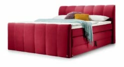SET ONE Bettkasten-Boxspringbett "Florida" Doppelnähte -Bettbezüge Verkäufe 2024 SET ONE bettkasten boxspringbett florida doppelnaehte samt rot
