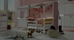 Abenteuerbett "Kids Paradise" Für Mädchen -Bettbezüge Verkäufe 2024 abenteuer bett kids paradise maedchen bemassung grafik