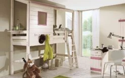 Abenteuer-Hochbett "Kids Paradise" -Bettbezüge Verkäufe 2024 abenteuerhochbett kids paradise massivholz weiss flieder