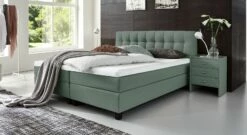 Boxspringbett "Luciano" 37 Boxspringbett "Luciano" -Bettbezüge Verkäufe 2024 angesagt boxspringbett luciano webstoff blaugruen