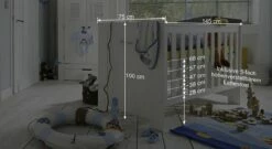 Babybett "Coastline" -Bettbezüge Verkäufe 2024 babybett coastline bemassungs skizze