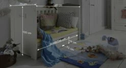 Babybett "Coastline" -Bettbezüge Verkäufe 2024 babybett coastline juniorbett bemassungs skizze