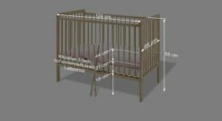 Babybett "Hanna" -Bettbezüge Verkäufe 2024 babybett hanna bemassungs skizze