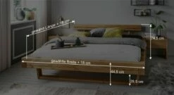 Bett "Krista" -Bettbezüge Verkäufe 2024 balkenbett krista bemassungs grafik