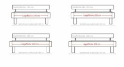 Bett "Molina" -Bettbezüge Verkäufe 2024 balkenkopfteil verschiedene laenge 2