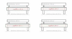 Bett "Linares" -Bettbezüge Verkäufe 2024 balkenkopfteil verschiedene laenge