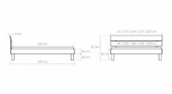 Bett "Amerigo" -Bettbezüge Verkäufe 2024 bett amerigo bemassungsgrafik