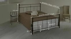 Bett "Astara" -Bettbezüge Verkäufe 2024 bett astara bemassungs skizze