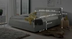 Bett "Astarte" -Bettbezüge Verkäufe 2024 bett astarte bemassungs grafik