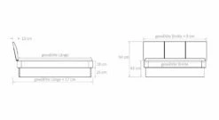 Bett "Ballina" -Bettbezüge Verkäufe 2024 bett ballina bemassung grafik
