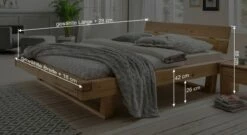 Bett "Basiliano" -Bettbezüge Verkäufe 2024 bett basiliano natuerlich look bemassung grafik