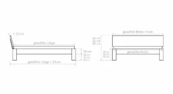 Bett "Bayamo" -Bettbezüge Verkäufe 2024 bett bayamo bemassungsgrafik