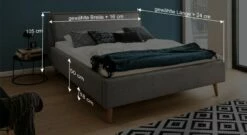 Bett "Belana" Express -Bettbezüge Verkäufe 2024 bett belana grau bezug bemassung grafik