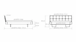 Bett "Belbari" -Bettbezüge Verkäufe 2024 bett belbari bemassungsgrafik