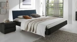 Bett "Belbari" -Bettbezüge Verkäufe 2024 bett belbari graphit kopfteil blau