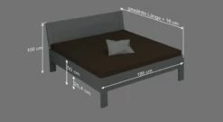 Bett "Burana" -Bettbezüge Verkäufe 2024 bett burana 180cm breite bemassung grafik