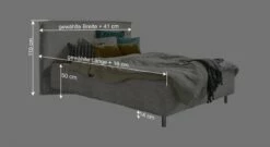 Bett "Bustan" -Bettbezüge Verkäufe 2024 bett bustan bemassungsgrafik