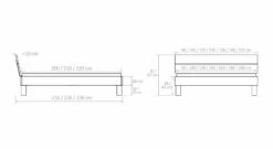 Bett "Caldera" -Bettbezüge Verkäufe 2024 bett caldera bemassungsgrafik