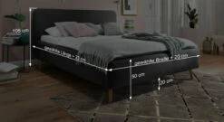 Bett "Carballo" -Bettbezüge Verkäufe 2024 bett carballo bemassungs skizze