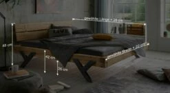 Bett "Cuamba" -Bettbezüge Verkäufe 2024 bett cuamba 180cm breite modern bemassung grafik