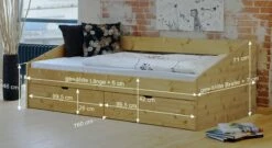 Bett "Dänemark" -Bettbezüge Verkäufe 2024 bett daenemark bemassungs skizze