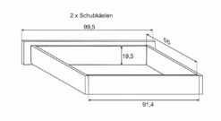 Bett "Dänemark" -Bettbezüge Verkäufe 2024 bett daenemark schubkasten bemassungs skizze