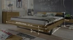 Bett "Darica" -Bettbezüge Verkäufe 2024 bett darica bemassungs skizze