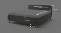 Bett "Darkar" -Bettbezüge Verkäufe 2024 bett darkar bemassungsgrafik