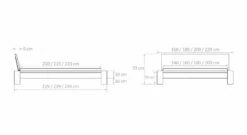 Bett "Domingo" -Bettbezüge Verkäufe 2024 bett domingo bemassungsgrafik