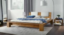 Bett "Domingo" -Bettbezüge Verkäufe 2024 bett domingo eiche massiv geoelt natur gross