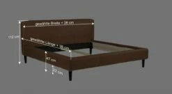 Bett "Elas" -Bettbezüge Verkäufe 2024 bett elas bemassungsgrafik