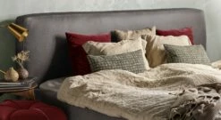 Bett "Elas" -Bettbezüge Verkäufe 2024 bett elas kopfteil webstoff bezug