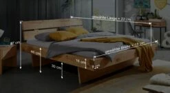 Bett "Esberg" -Bettbezüge Verkäufe 2024 bett esberg massives fichtenholz bemassung grafik