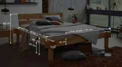 Bett "Farum" -Bettbezüge Verkäufe 2024 bett farum massive fichte bemassung grafik