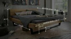 Bett "Galja" -Bettbezüge Verkäufe 2024 bett galja fichtenholz rustikal bemassung grafik