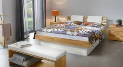 Bett "Grosseto" -Bettbezüge Verkäufe 2024 bett grosseto buche natur mdf weiss