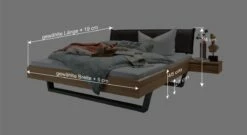 Bett "Gwenna" -Bettbezüge Verkäufe 2024 bett gwenna bemassungs grafik