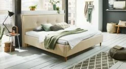 Bett "Indore" -Bettbezüge Verkäufe 2024 bett indore hochwertig webstoff creme