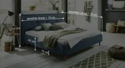 Bett "Indore" -Bettbezüge Verkäufe 2024 bett indore stabile konstruktion bemassung grafik