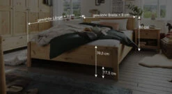 Bett "Jerico" -Bettbezüge Verkäufe 2024 bett jerico bemassungsgrafik