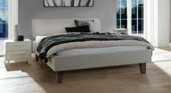 Bett "Jorgen" -Bettbezüge Verkäufe 2024 bett jorgen echtlederbezug hellgrau