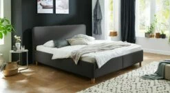 Bett "Kannur" -Bettbezüge Verkäufe 2024 bett kannur hochwertig webstoff anthrazit