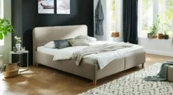 Bett "Kannur" -Bettbezüge Verkäufe 2024 bett kannur hochwertig webstoff taupe