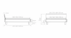 Bett "Kasos" -Bettbezüge Verkäufe 2024 bett kasos bemassungsgrafik