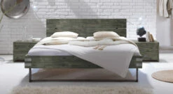 Bett "Konna" 18 Bett "Konna" -Bettbezüge Verkäufe 2024 bett konna grau akazie metallmanschetten