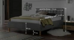 Bett "Lemin" -Bettbezüge Verkäufe 2024 bett lemin bemassungs grafik