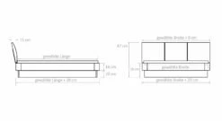 Bett "Limeira" -Bettbezüge Verkäufe 2024 bett limeira bemassungs grafik