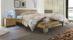 Bett "Limeira" -Bettbezüge Verkäufe 2024 bett limeira kopfteil luxus kunstleder beigebraun