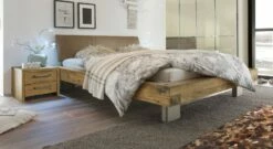 Bett "Limeira" -Bettbezüge Verkäufe 2024 bett limeira kopfteil luxus kunstleder hellbraun