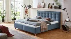 Bett "Lusaka" 35 Bett "Lusaka" -Bettbezüge Verkäufe 2024 bett lusaka webstoff blau